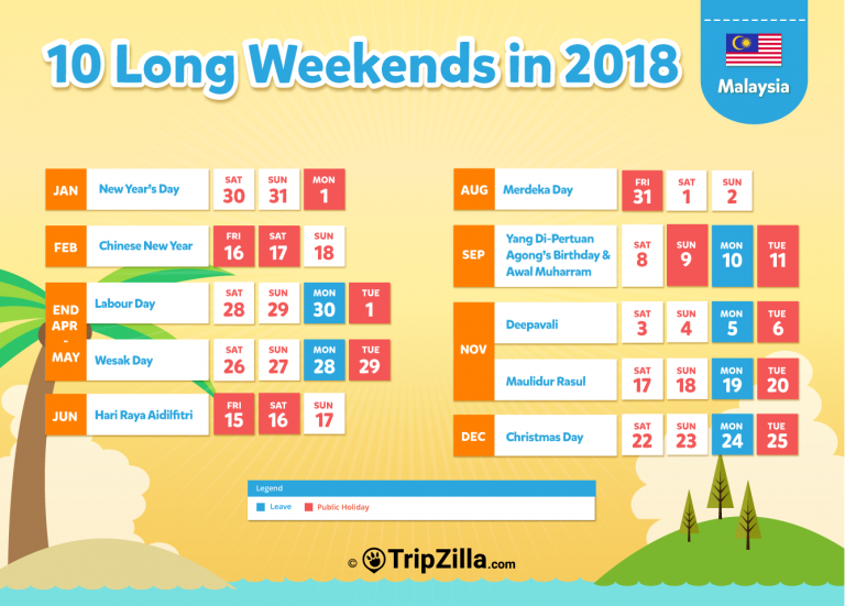 10 Long Weekends In Malaysia In 2018 10-long-weekends-in-malaysia-in-2018