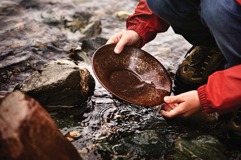 Gold panning in Juneau, Alaska